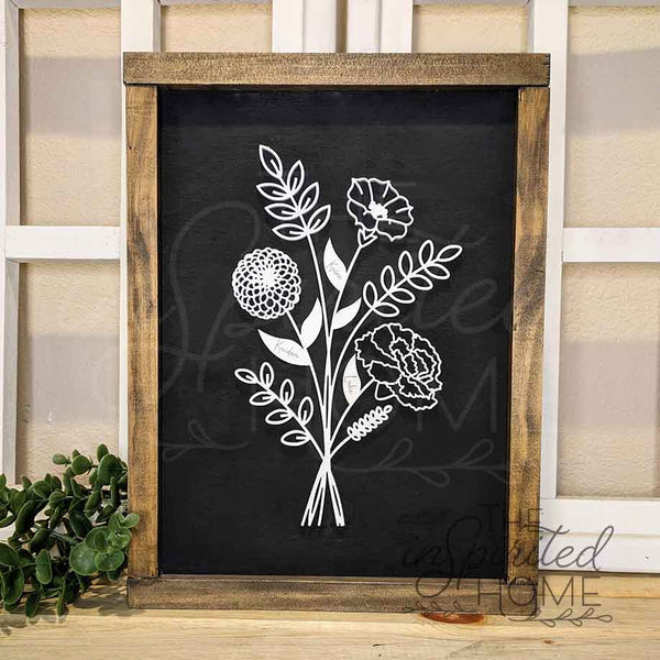 Custom Birth Month Flower Wall Art, Mother's Day Gift, Modern Floral Sign, Handmade Wood