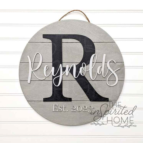 Door hanger - front door sign - front door hanger - monogram door hanger - door sign - door decor - wood door hanger - door hanger front door - monogram initial door hanger - wooden front door welcome sign - last name wooden door hanger - established sign -