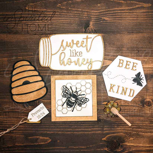 Bee Tiered Tray Decor - Set of 6