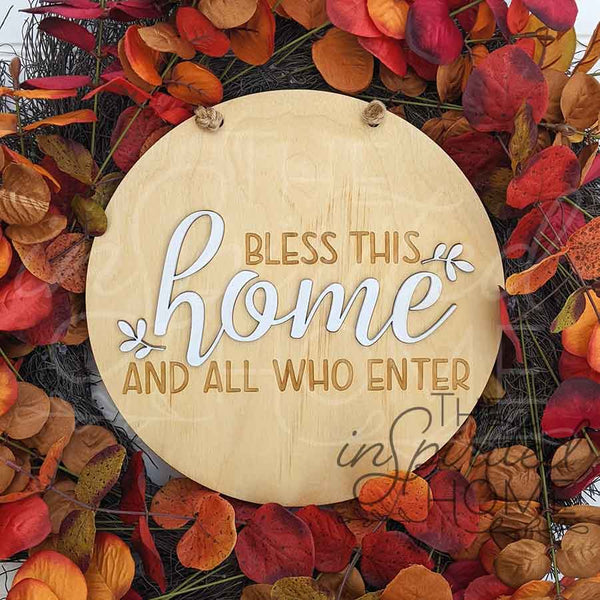 Bless This Home - Wreath Accent Sign