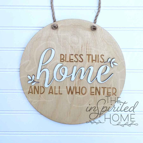 Bless This Home - Wreath Accent Sign