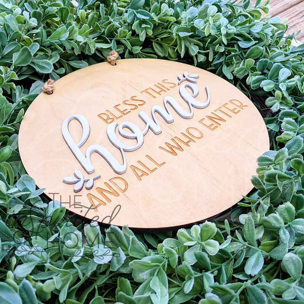 Bless This Home - Wreath Accent Sign