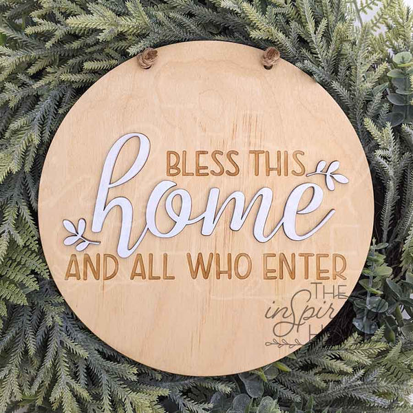 Bless This Home - Wreath Accent Sign