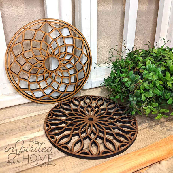 Decorative Wooden Doily - Set of 2
