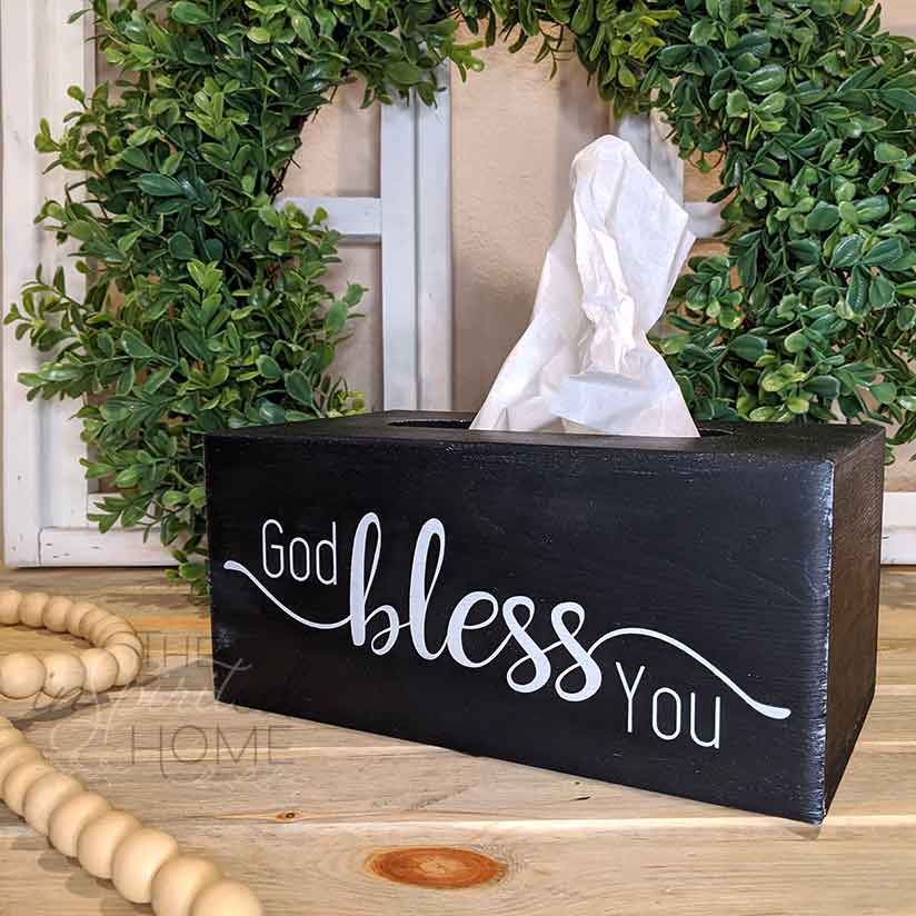 Scripture Wood Sign - God Bless You Tissue Box Cover – The InSpirited Home