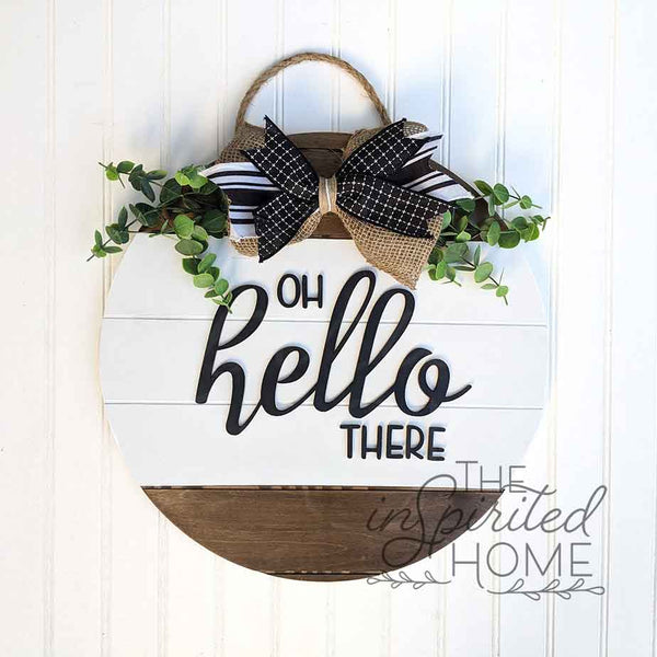 Circle Door Hanger - Wood Door Hanger - Front Door - Door Sign -