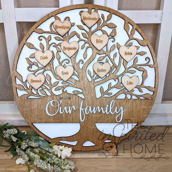 Family Tree Wood Sign, Personalized Family Tree, Gift for Grandparents, Nana Grandkids Sign with names, Mother's Day Gift, Custom gift