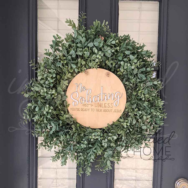 Wreath Accent Sign | Porch Wooden Sign | Housewarming Gift | Front Door Decor | Round Door Sign |