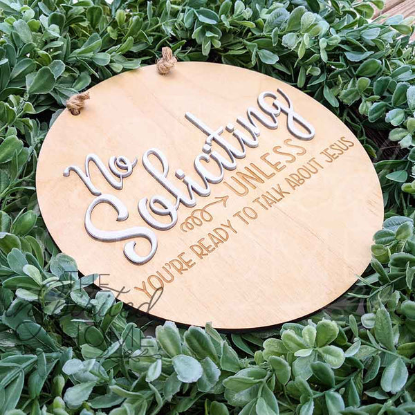 Porch Sign - Christian No Soliciting Sign - No Soliciting - Porch Decor - Welcome Porch Sign - Wooden Porch Sign - Entryway Porch Sign - Wood Entryway - Porch Sign Wood