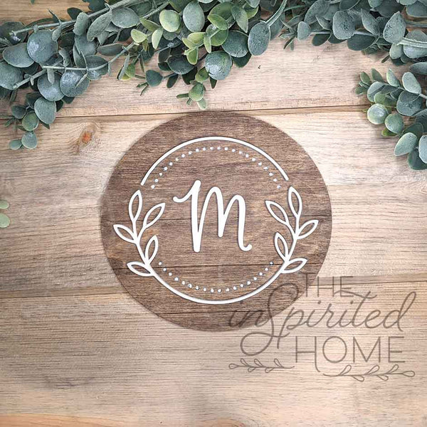 Shiplap Monogram Round, Farmhouse Initial Letter Sign