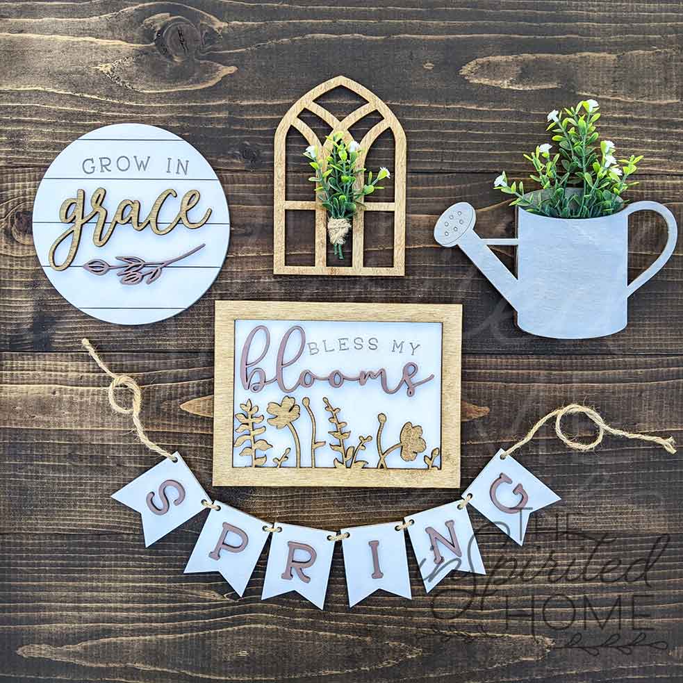 Reverse Canvas Signs Tiered Tray Decor Spring Decor Summer 