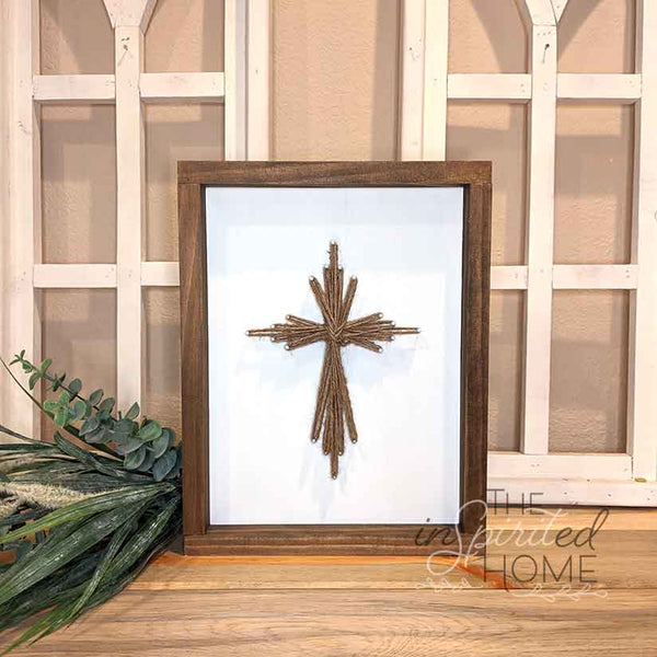 Wooden String Cross Sign