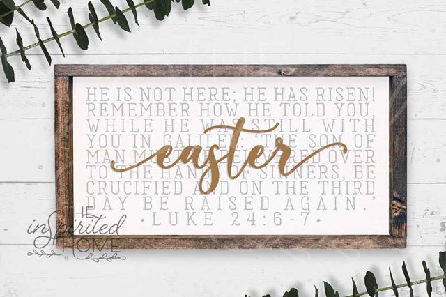 Easter Scripture Sign - Easter Home Decor - Christian Easter Decoration 