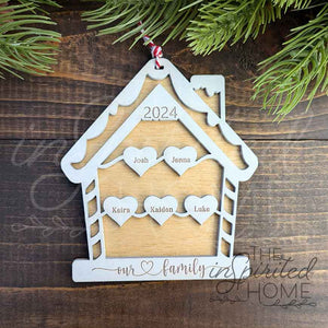 Gingerbread House - Personalized Family Ornament