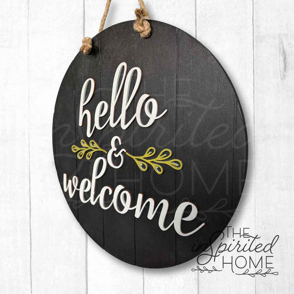 Hello & Welcome - Front Door Hanger