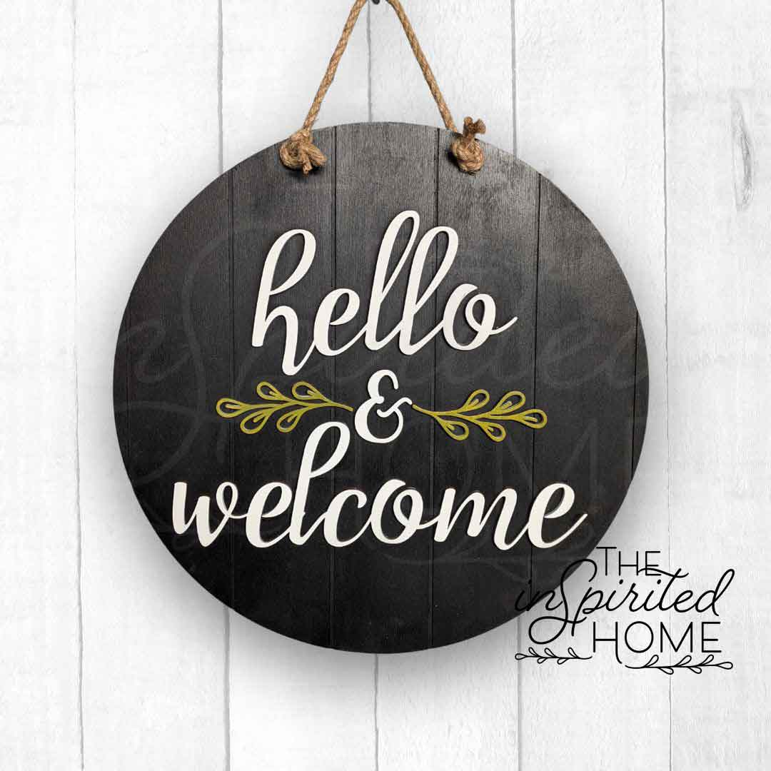 Hello & Welcome - Front Door Hanger