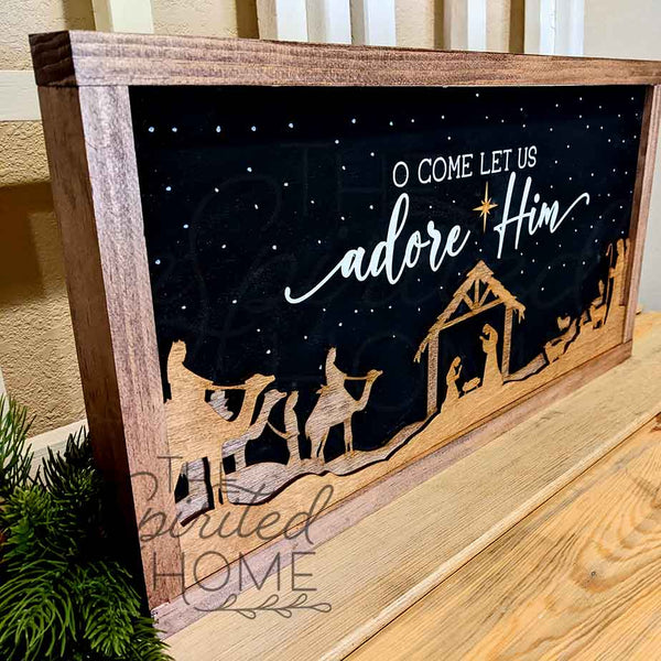 3D Nativity Scene Sign - Christmas Wall Art