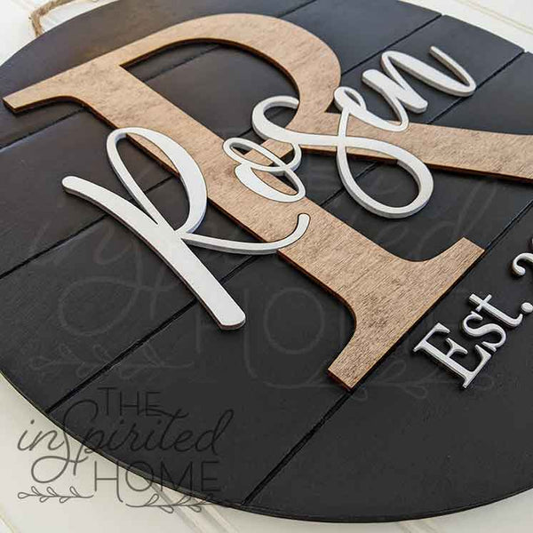 Personalized Wood Door Hanger | Last Name Sign | Front Door Sign | Newlyweds | Engagement gift
