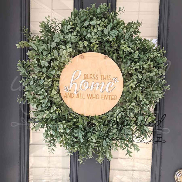 Bless This Home - Wreath Accent Sign