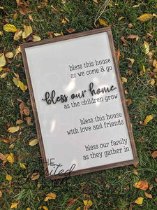 Bless Our Home - Home Saying - Farmhouse Decor - Family Sign - Mothers Day Gift- Bless Our Home Sign -  Bless This House