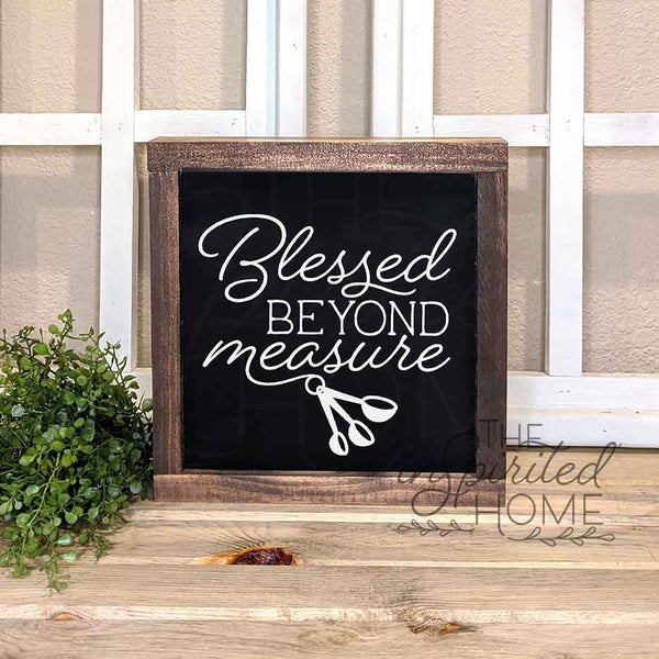 Blessed Beyond Measure Wood Sign Wall Art. Christian Inspirational Gift, Modern Farmhouse Style,  Bible Verse