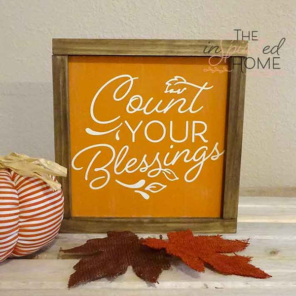Count Your Blessings Fall Wood Decor