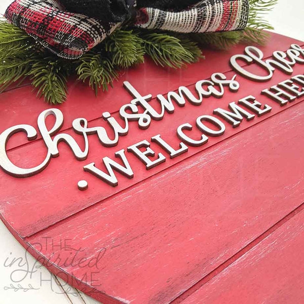 Christmas Cheer Welcome Here - Christmas Door Hanger