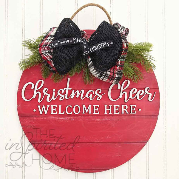 Christmas Cheer Welcome Here - Christmas Door Hanger