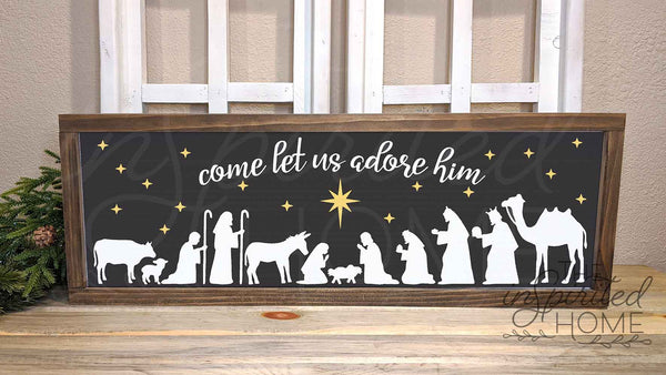 Nativity Scene Sign - Christmas Wall Art
