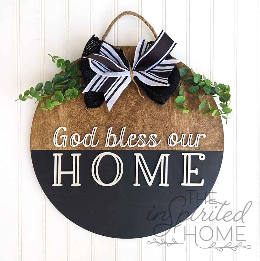 God Bless Our Home - Door Hanger Sign