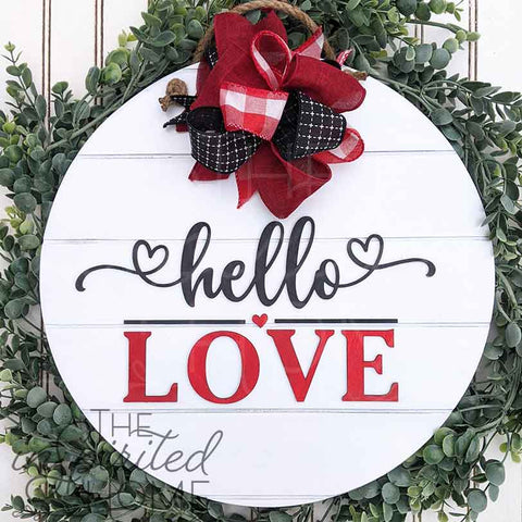 Hello Love - Door Hanger Sign