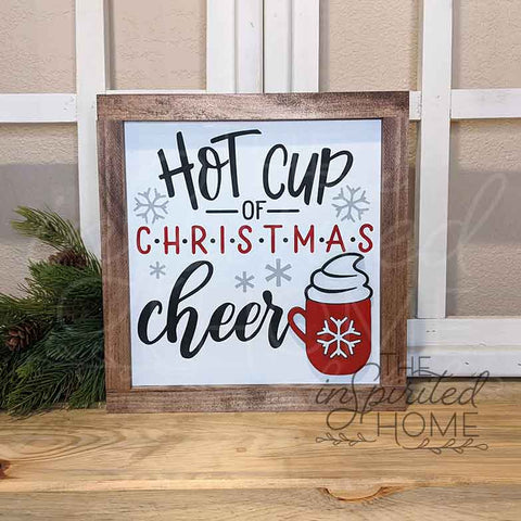 Christmas Cheer Sign _ Hot Cup of Christmas Cheer _ Christmas Coffee Sign _ Hot Chocolate Sign_ Christmas Hot Cocoa Sign