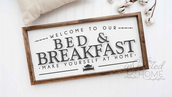 Bed & Breakfast Family Sign Rustic Wall Decor