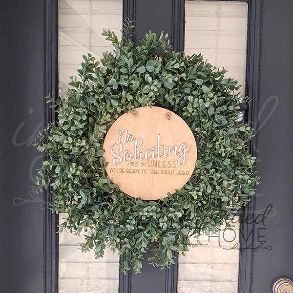  Wreath Accent Sign | Porch Wooden Sign | Housewarming Gift | Front Door Decor | Round Door Sign |