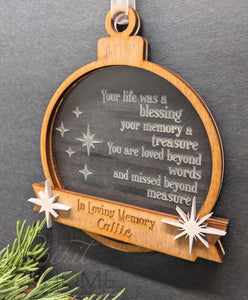 Blessed Memorial Ornament - Personalized Christmas Ornament