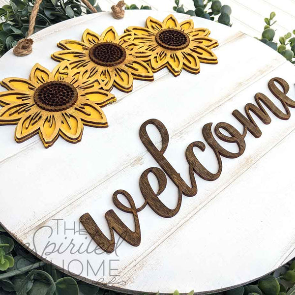 Sunshine Door Hanger - Sunflower Door Hanger | welcome door hanger | Summer door hanger| welcome | Door décor | Wood Door Hanger | Door sign