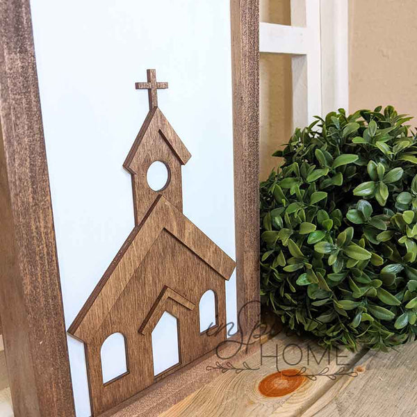 Rustic Church - Mini Church Sign - Wood Church - Mini Church Decor