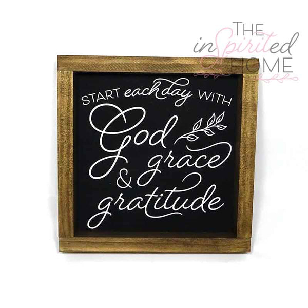 Start Each Day with God - Wooden Scripture Wall Art