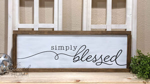 Simply Blessed Wood Plaque Sign - The Inspirited Home
